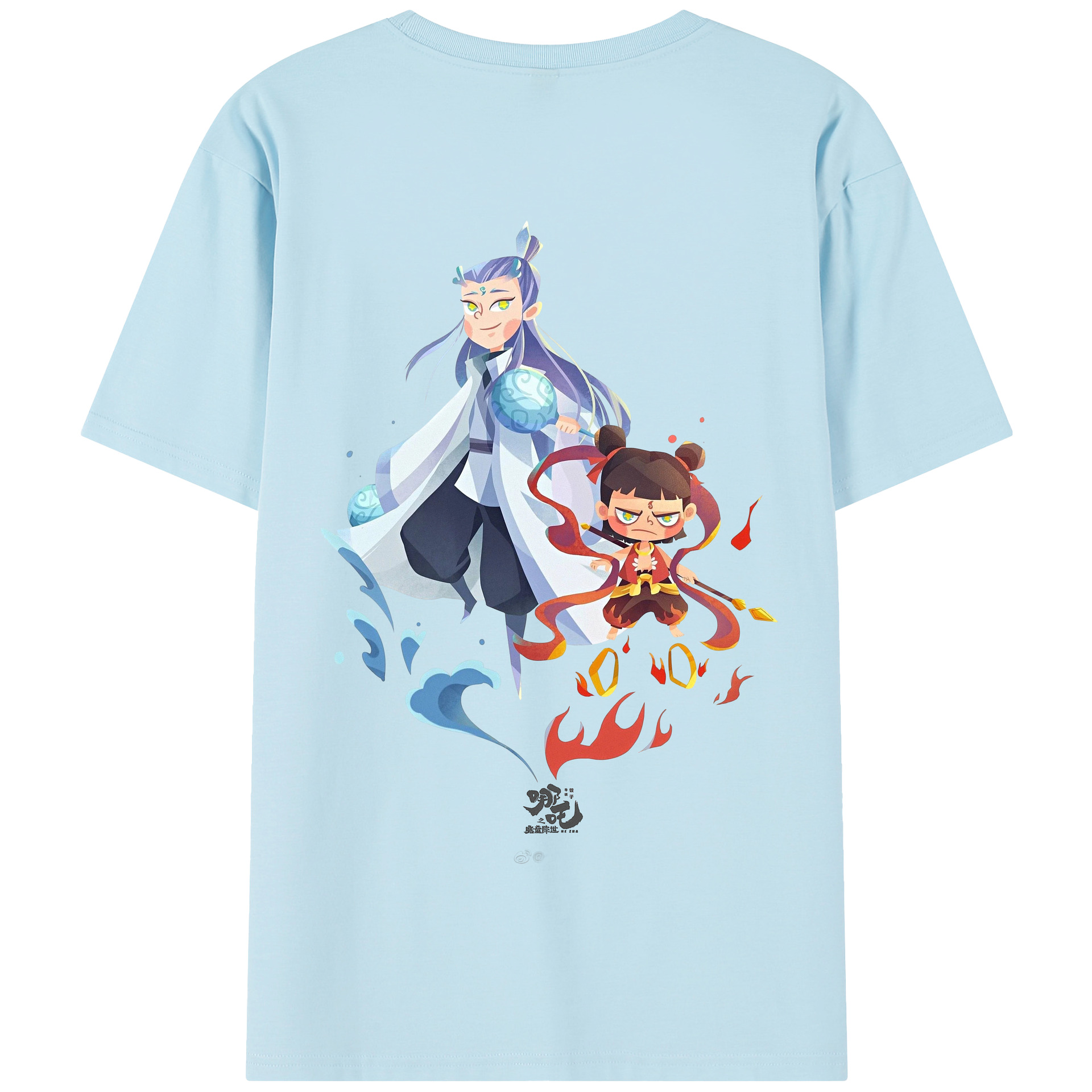 （画像用） Ne Zha 2 ナタ 魔童の大暴れ 綿100％半袖Tシャツ（背面プリント）